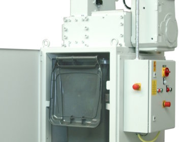 Festplattenschredder mit Untrgestell für Container