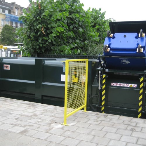 Presscontainer AJK Option Hub-Kippvorrichtung seitlich von Rampe