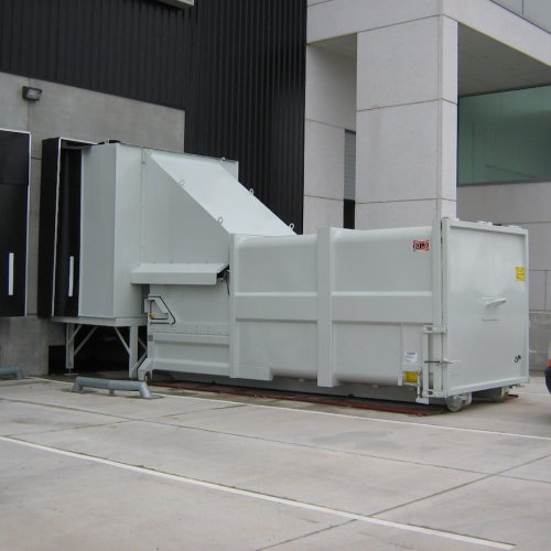 Presscontainer AJK Option Rampenausführung mit Trichter