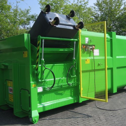 Presscontainer AJK Option seitliche Hub-Kippvorrichtung