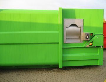 Presscontainer mit geschlossener Wiegeschleuse | Toel Recycling