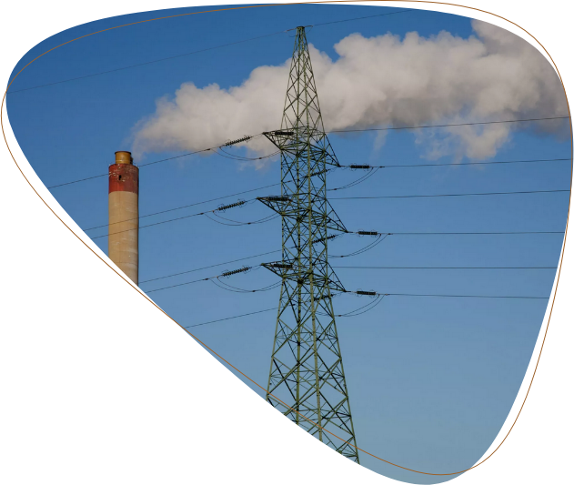 Strommast als Sinnbild für Stromerzeugung aus Verbrennungsanlage
