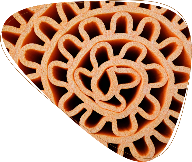 Styropor Verpackungsmaterial orange Farbe, Mandala Muster