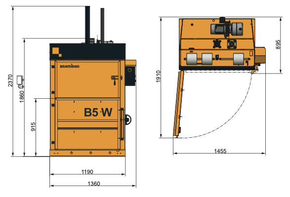 Ballenpresse Bramidan B5 Wide Aussenmasse | Toel Recycling AG