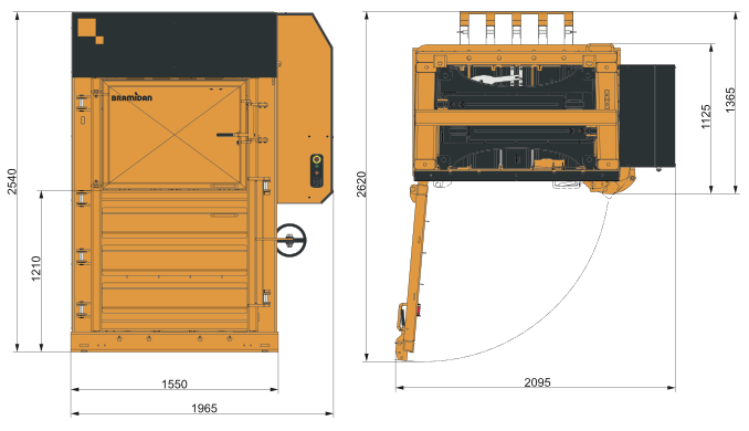 Ballenpresse Bramidan X50 Aussenmasse