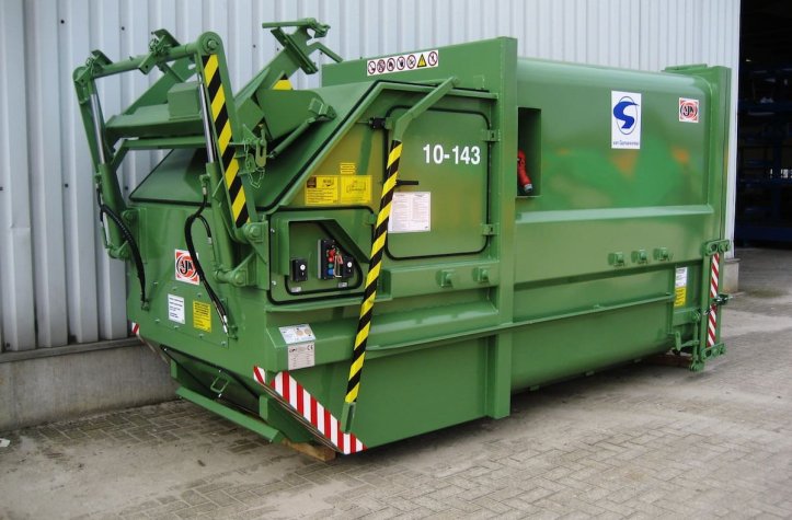 Presscontainer Welaki mit Hub-Kippvorrichtung | Toel Recycling AG